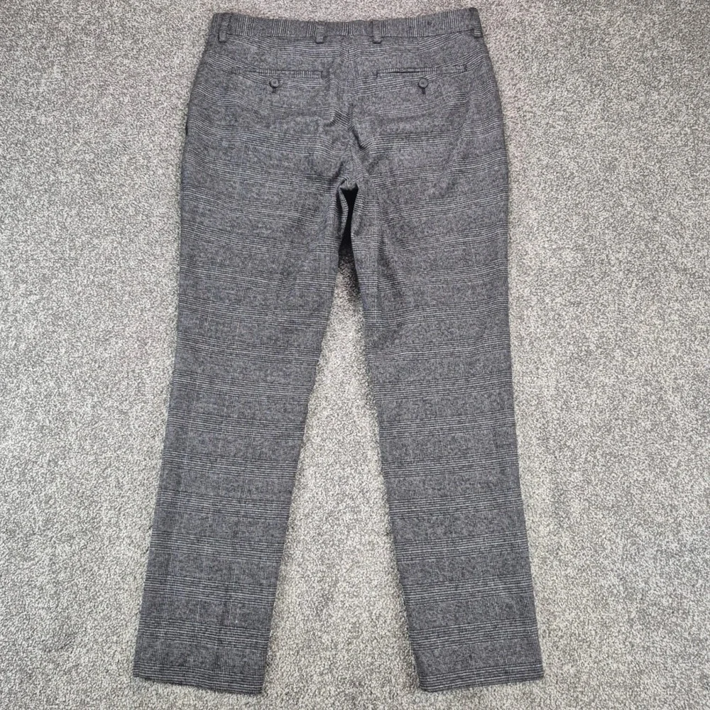 Banana Republic Dress Pants Mens 32x32 Gray Glen Plaid Slim Fit Trousers